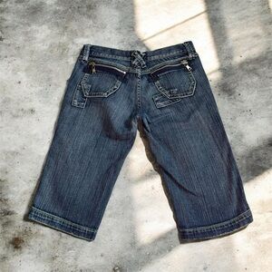 Y2K Ultra Low Rise Denim Capri Shorts